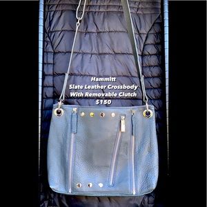 Hammitt Gray Crossbody with Removeable Clutch